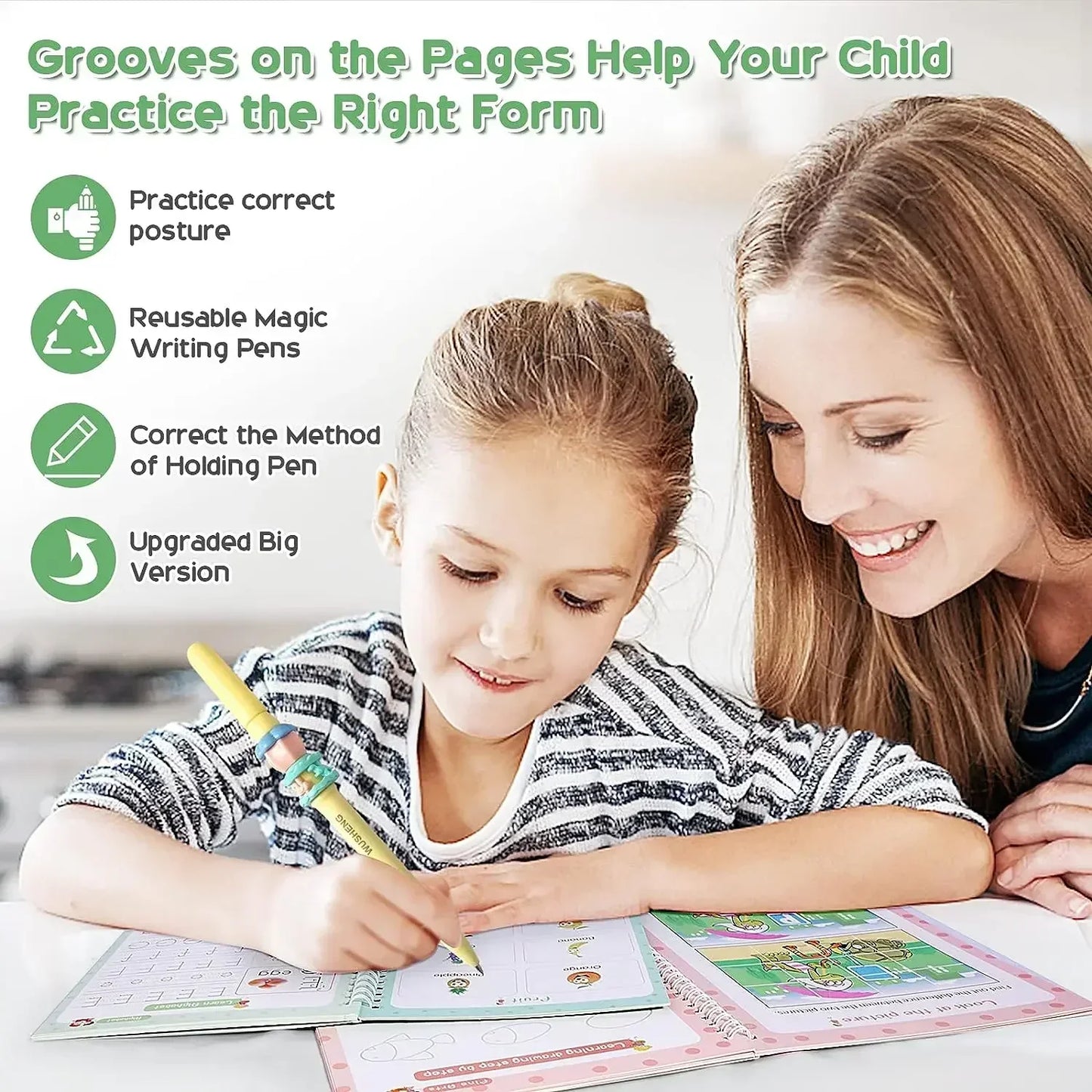 Magic Tracing Book ( 64 pages + 2 Pen & 1 Eraser )